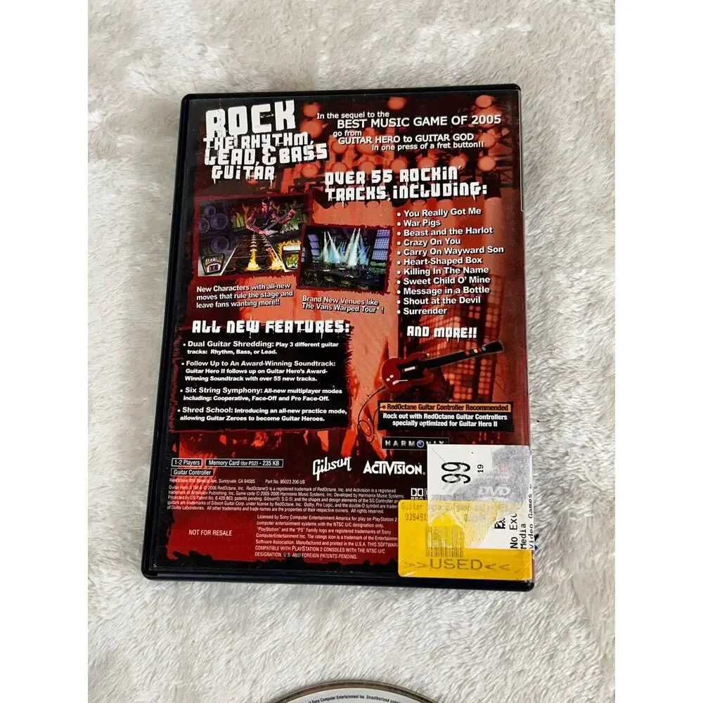 Guitar Hero 2 - Playstation 2 PS2 Game - Tested Complete Black Label CIB